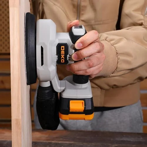 Cordless Detail Sander: Multi - Function Mouse Sander Electric Sander Tool Palm Sanders with Dust Collector, 3 Additional Attachments&12pcs Sandpapers for Home Decoration