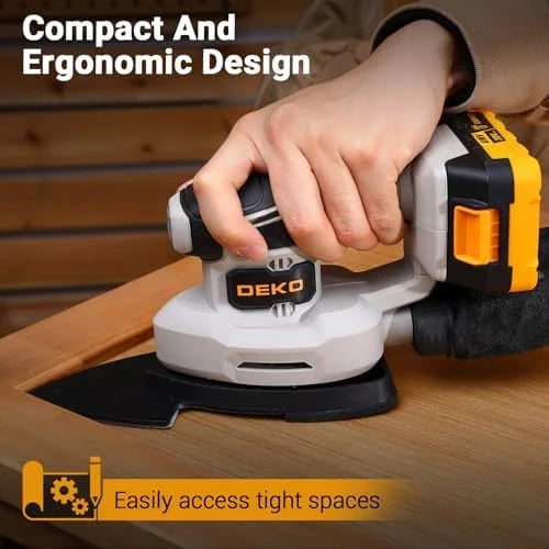 Cordless Detail Sander: Multi - Function Mouse Sander Electric Sander Tool Palm Sanders with Dust Collector, 3 Additional Attachments&12pcs Sandpapers for Home Decoration
