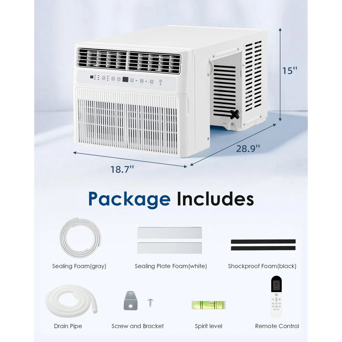 AECOJOY U-Shaped Window Air Conditioner 10,000 BTU AC Unit with Full Window View, Cools 250 Sq. Ft.