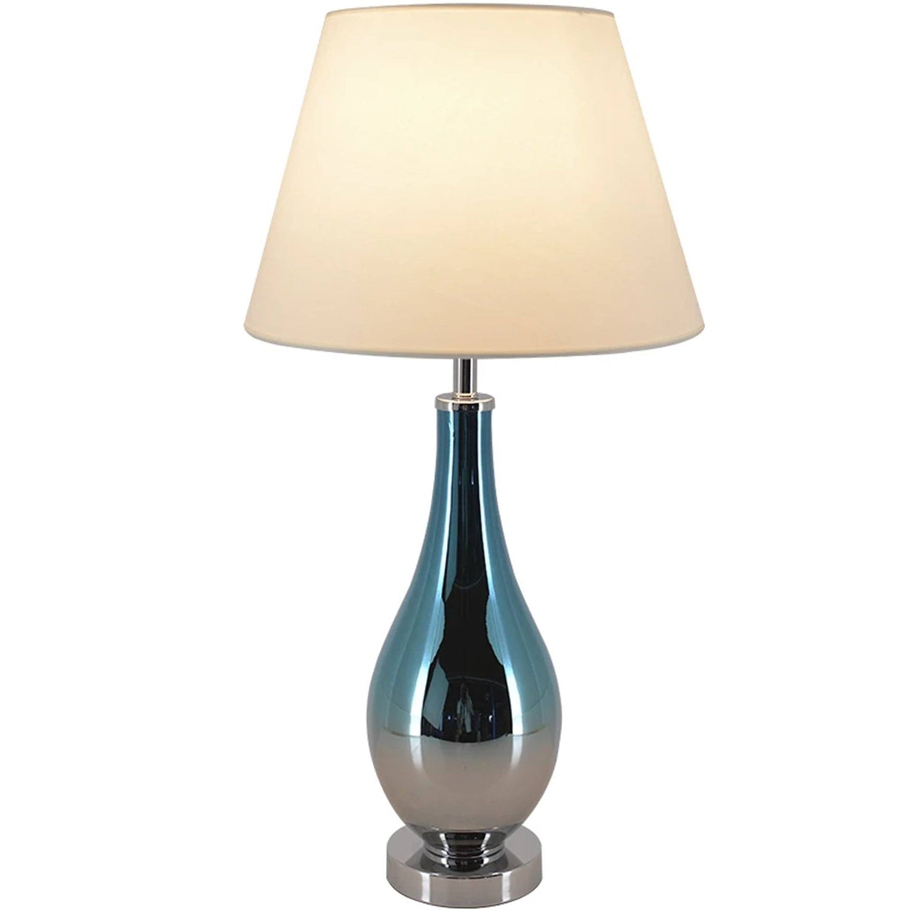 Carro Tulip 28 in. Blue Chrome Ombre Indoor Table Lamp with Shade