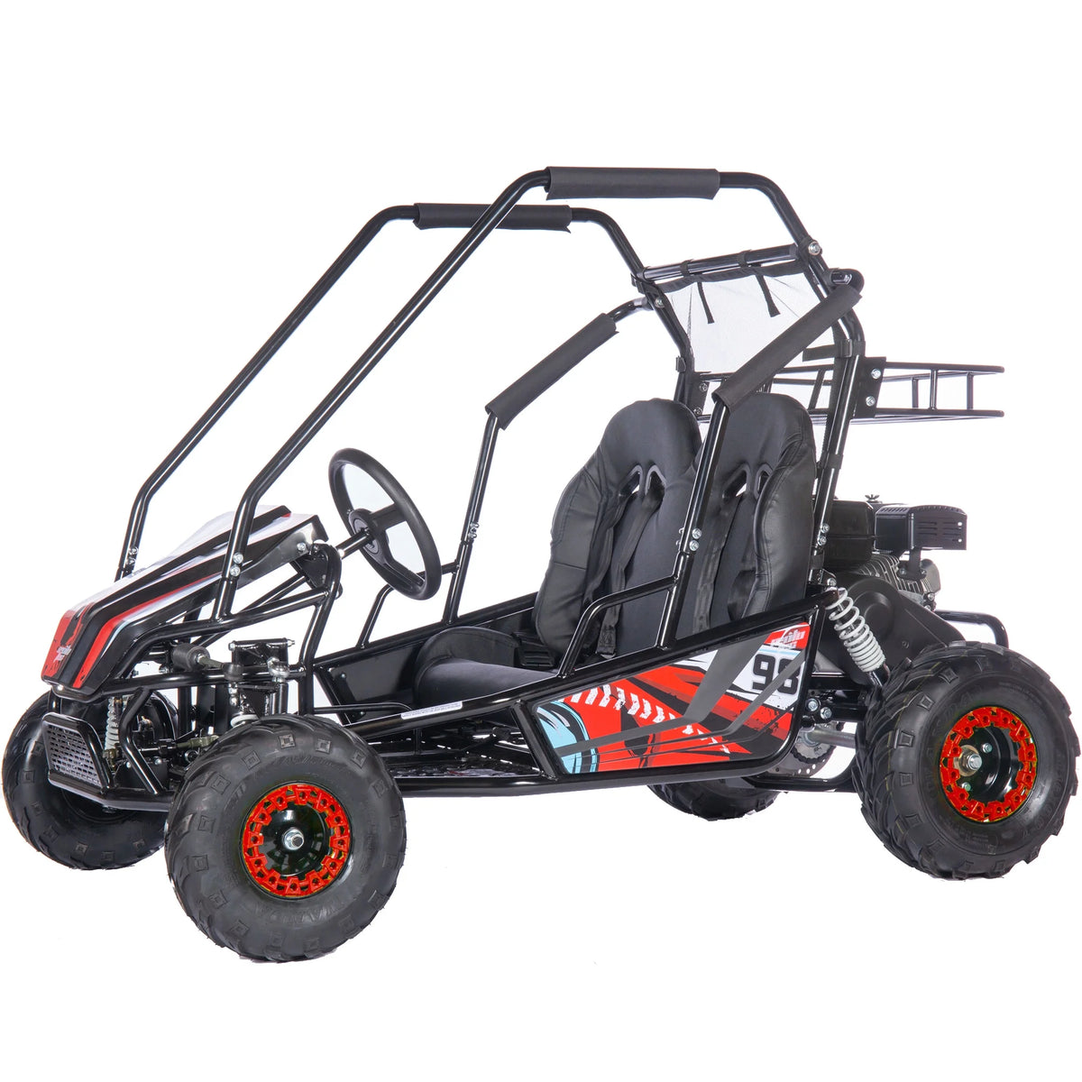 Mototec Mud XL 212cc 2 Seat Go Kart Full Suspension Blue