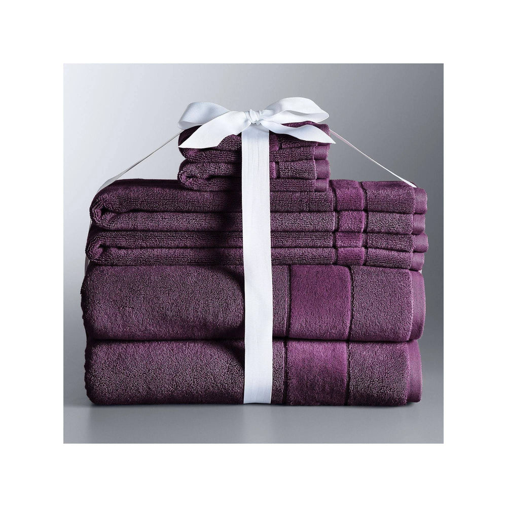 Simply Vera Vera Wang 6-Piece Turkish Cotton Bath Towel Set Brt Purple 6 PC Set