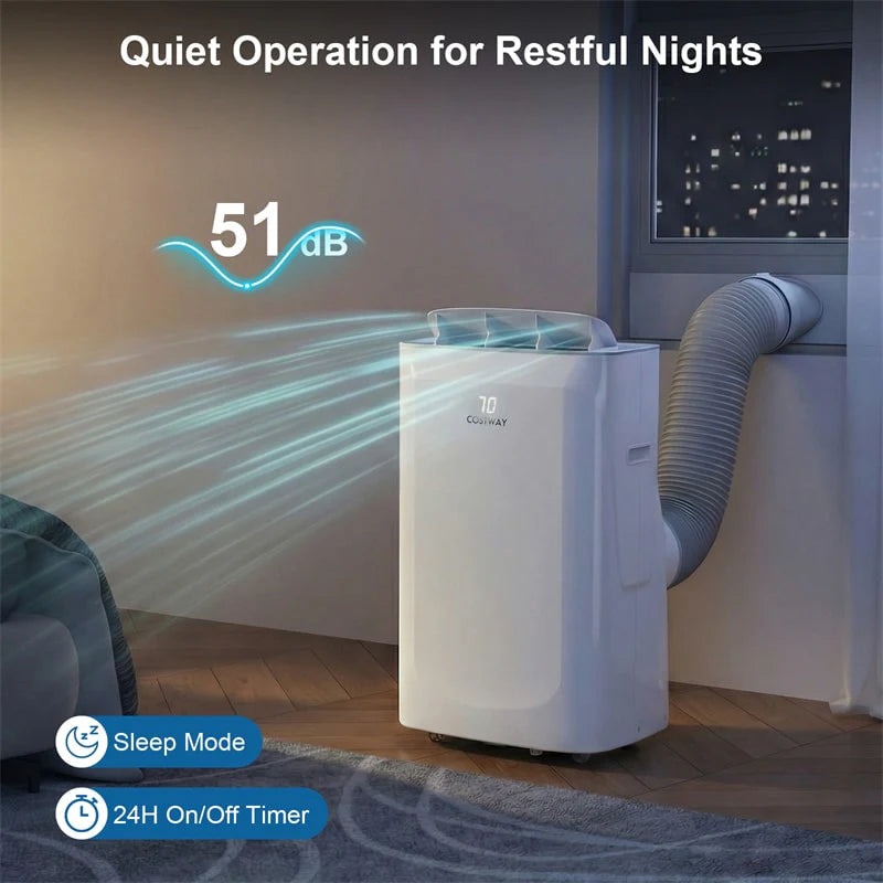 15000 BTU Inverter Portable Air Conditioner, 4-in-1 Smart WiFi AC Unit with Heat, Dehumidifier, Fan, Auto Swing & Window Kit, Cools Up to 750 Sq.Ft