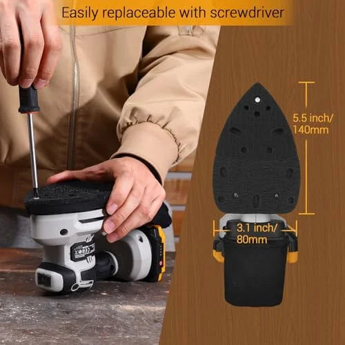 Cordless Detail Sander: Multi - Function Mouse Sander Electric Sander Tool Palm Sanders with Dust Collector, 3 Additional Attachments&12pcs Sandpapers for Home Decoration